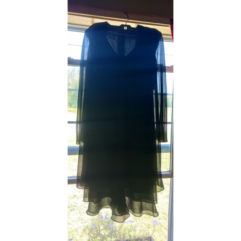 Jones Wear Dress Women's 6 Black Witchy Layered Midi Dress